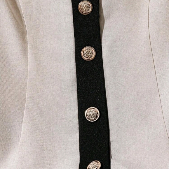 Women's Contrast Color Professional Suit, New Summer Office Commuter 2 Pieces Se - Picture 3 of 4